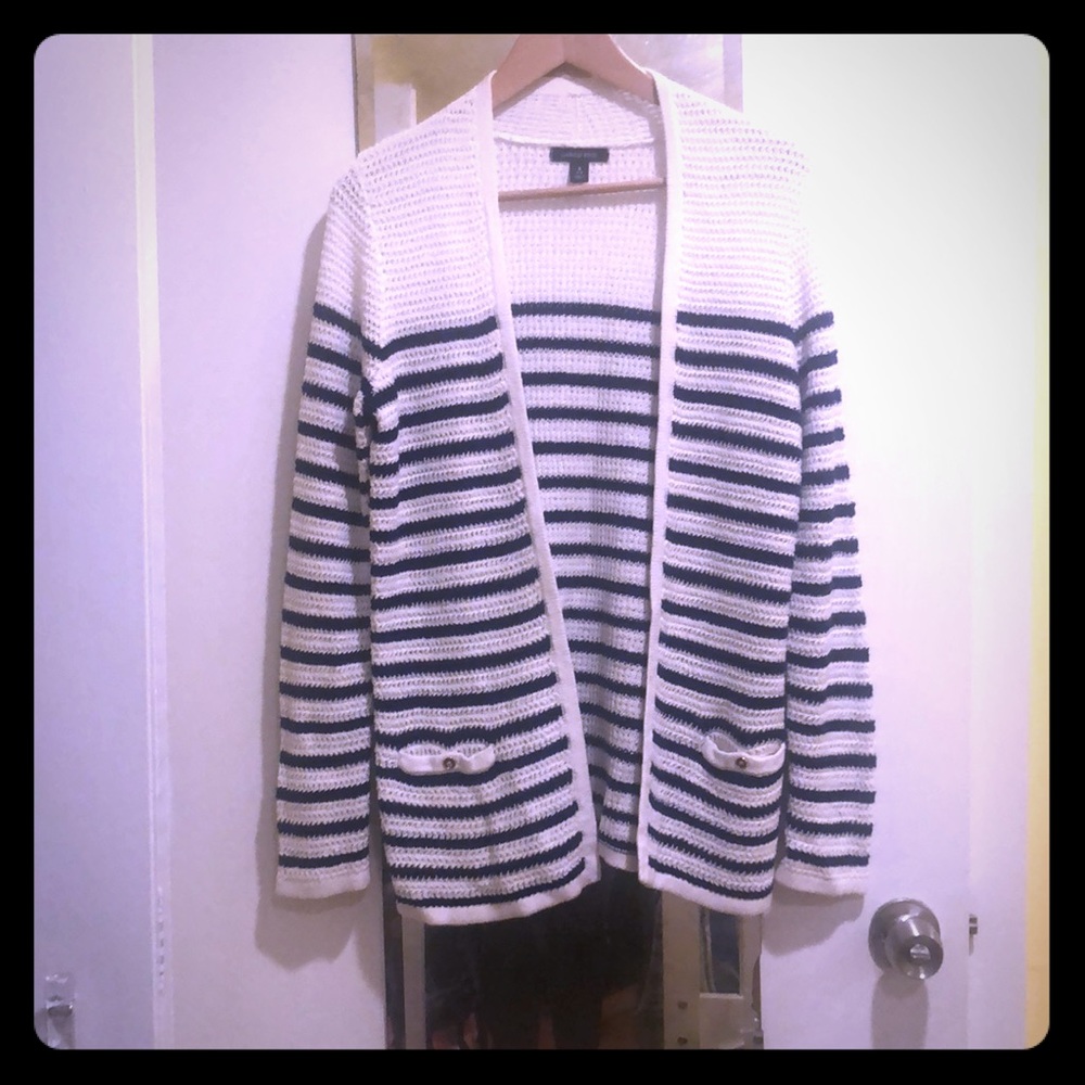 Land’s End Stripped Crochet Cardigan